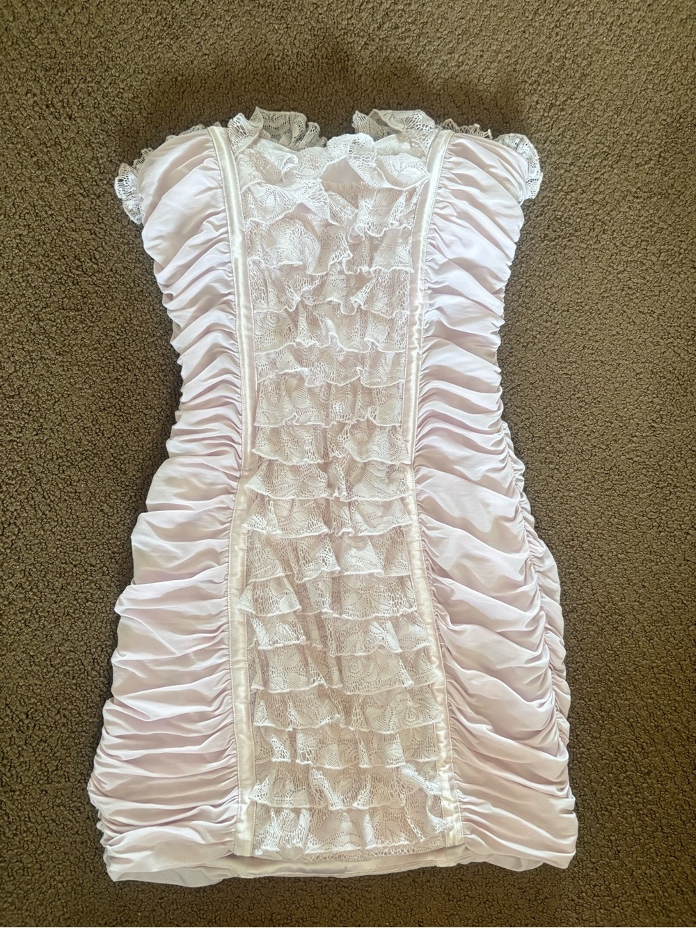 bebe 💞 Pink Satin Lace Dress - Picture 5 of 11